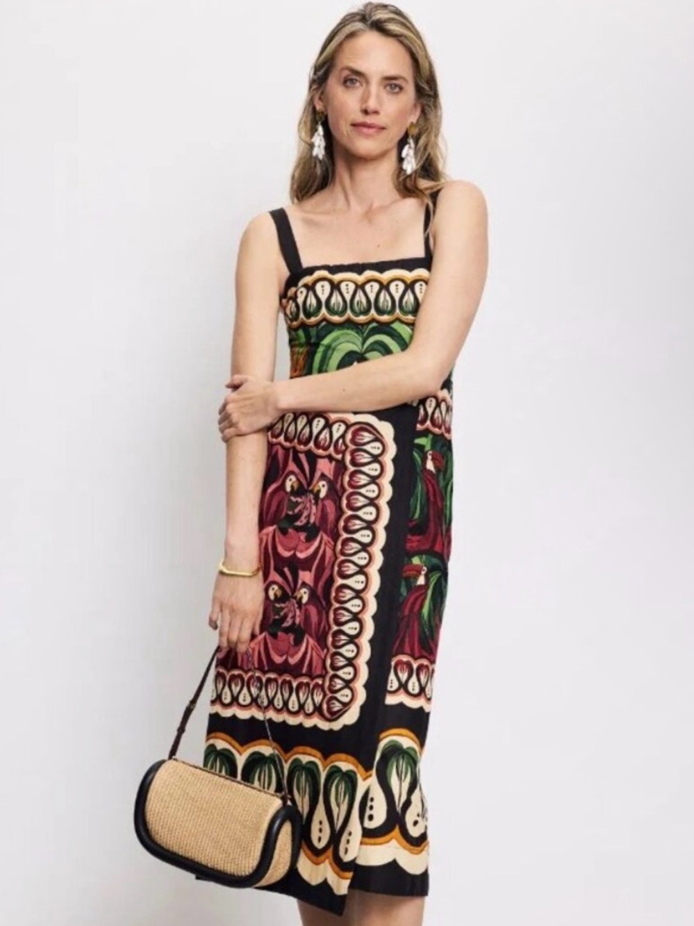 FARM Rio Coconut Tree Flow Scarf Dress